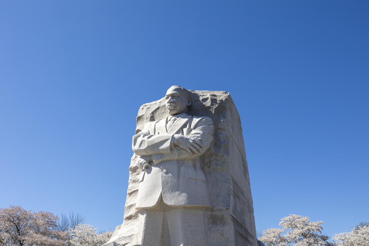 Washington DC front of Martin Luther King Jr. statue cropped
