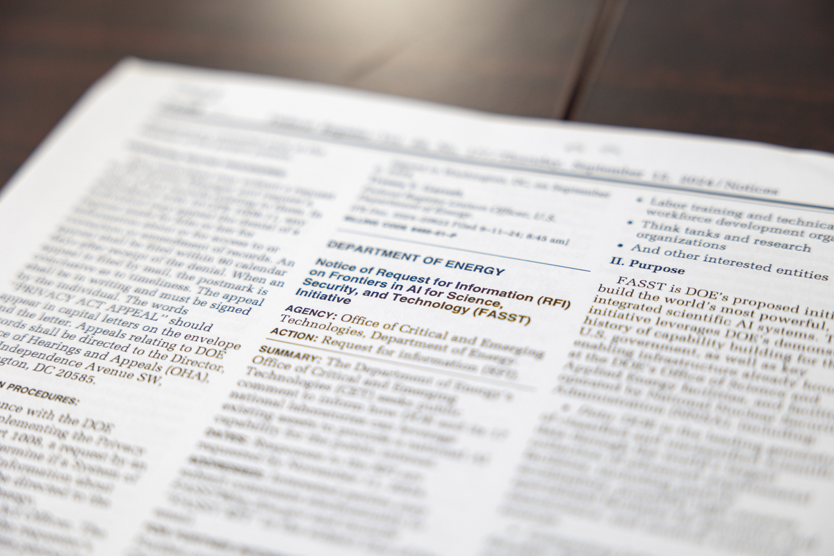 Printed Federal Register Department of Energy Request for Information Printed Federal Register Department of Energy Request for Information