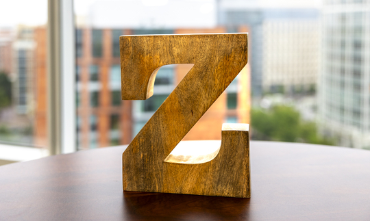 Brown wooden letter Z Brown wooden letter Z