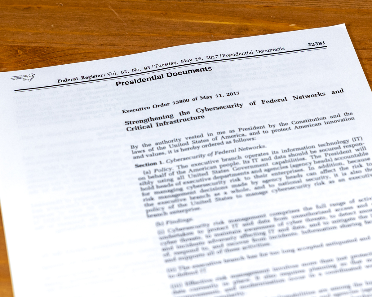 Printed Executive Order on Strengthening Federal Network Cybersecurity