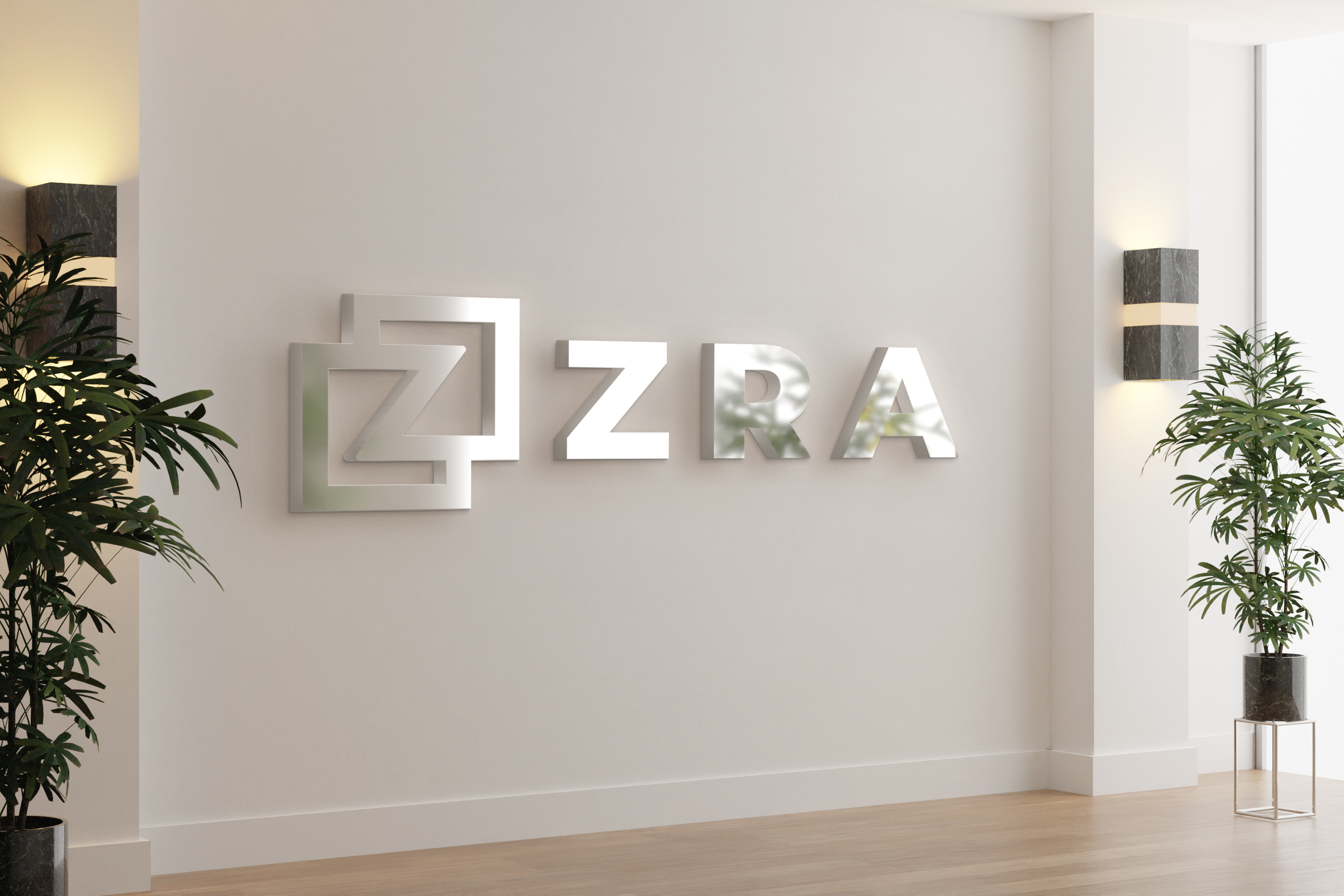 ZRA Logo on wall at ZRA office ZRA Logo on wall at ZRA office