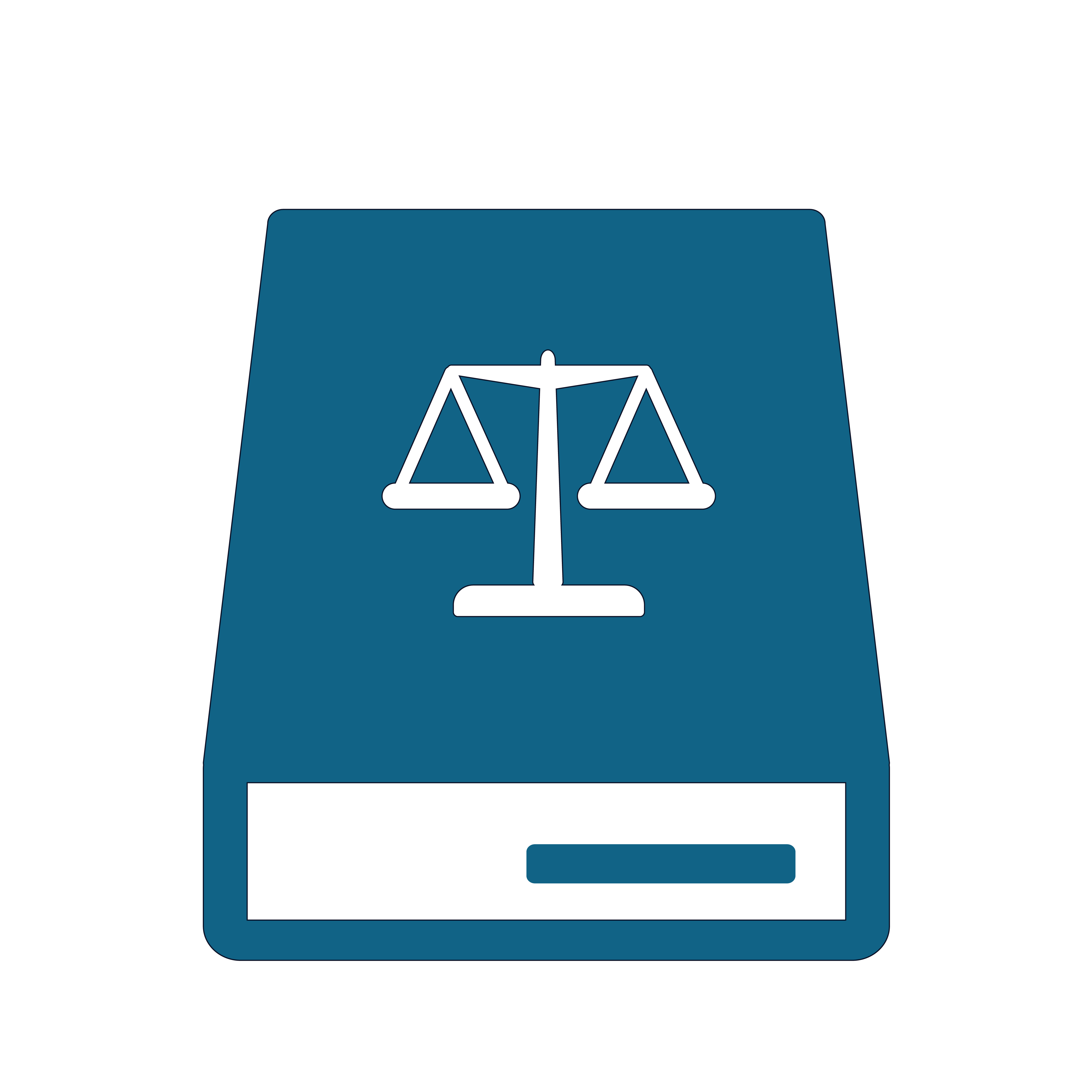 Blue book with legal scales icon