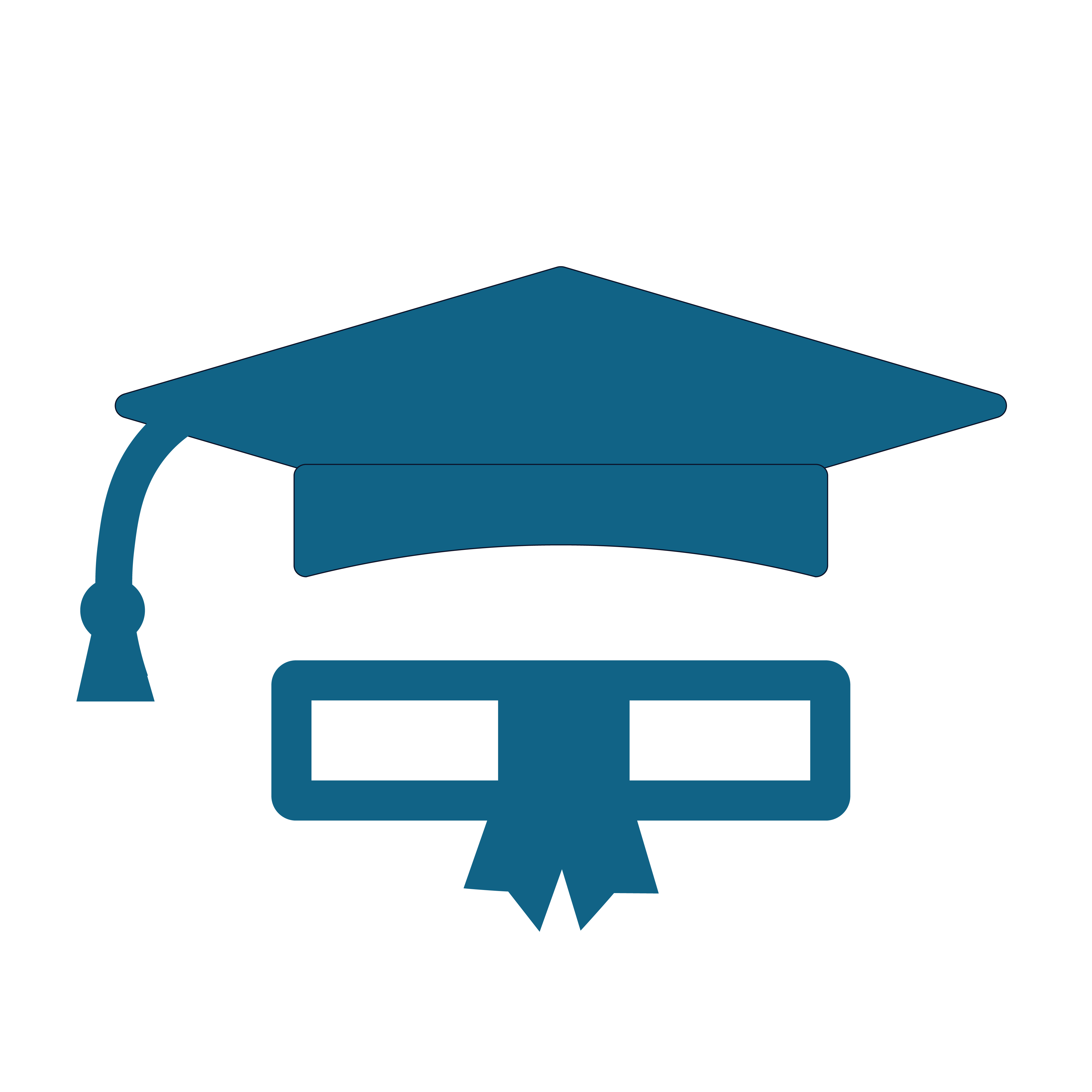 Blue graduation cap icon